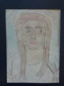 Contour line tracing of portrait photos. Pencil shading. Oil pastel. 5th grade.