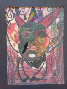 Contour line tracing of portrait photos. Pencil shading. Oil pastel. 5th grade.